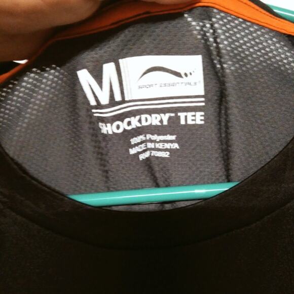 SPORTS ESSENTIALS ShockDry T-Shirt Black Size M – Moisture-Wicking Performance - Picture 2 of 4